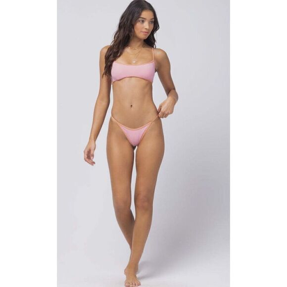 NEW. L*SPACE pink teeny bitsy bikini set. S-top/M-bottom. Retails $209 - Picture 9 of 11